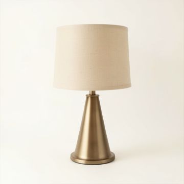 Juniper Brook Table Lamp With A Plain Fabric Shade - Beige (synthetic illustration; no displayed measurements)