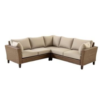 Abbass Patio 5 Piece Sectional Seating Group With Cushions