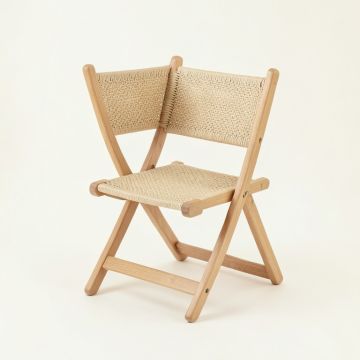 Summit Crest Folding Outdoor Chair - Beige (synthetic illustration; no displayed measurements)