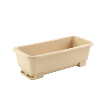 Slate Crest Empty Railing Planter With Integral Brackets - Beige