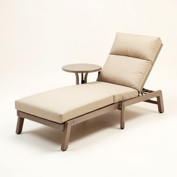 Sauceda 80 '' Long Reclining Double Chaise With Cushions And Table (synthetic illustration; no displayed measurements)