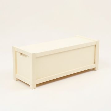 Slate Arc Narrow Outdoor Storage Bench - Cream (synthetic illustration; no displayed measurements)