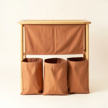 Harbor Bridge Laundry Sorting Station With Plain Removable Bags - Terracotta (synthetic illustration; no displayed measurements)