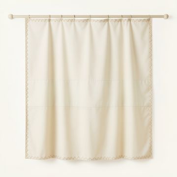 Rowan Dale Shower Curtain Hanging Flat From A Plain Rod - Ivory (synthetic illustration; no displayed measurements)