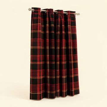 Sunglow Plaid Grommet Single Curtain Panel (synthetic illustration; no displayed measurements)