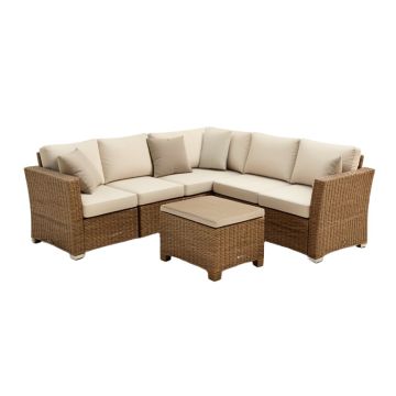 Alexaundra Patio 6 Piece Rattan Sectional Seating Group With Cushions
