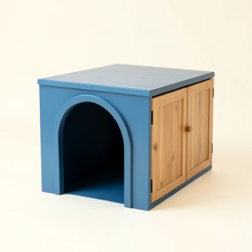 Hill Crossing Empty Furniture-Style Litter Enclosure - Blue (synthetic illustration; no displayed measurements)