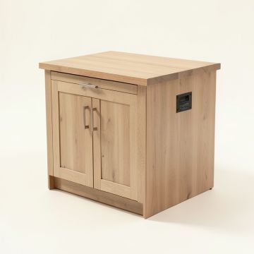 Quiroga Kitchen Island With Wood Top (synthetic illustration; no displayed measurements)