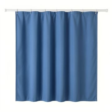 Alder Brook Shower Curtain Hanging Flat From A Plain Rod - Blue (synthetic illustration; no displayed measurements)