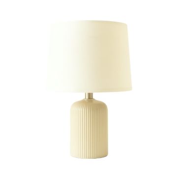 Ash Branch Table Lamp With A Plain Fabric Shade - Ivory