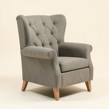 30.25 '' Wide Tufted Polyester Wingback Chair (synthetic illustration; no displayed measurements)