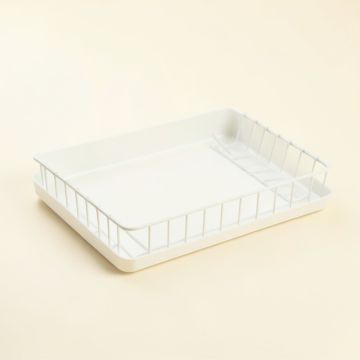 Stone Falls Empty Under-Desk Cable Tray - White (synthetic illustration; no displayed measurements)