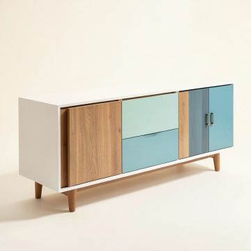 Vacacion Mid Century Modern Buffet Table (synthetic illustration; no displayed measurements)