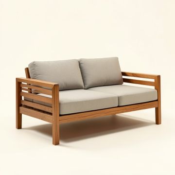 Io Teak Patio Sofa (synthetic illustration; no displayed measurements)