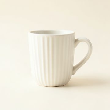 Elm Branch Ceramic Mug - White (synthetic illustration; no displayed measurements)