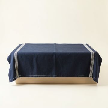 Olive Arc Flat Bed Sheet - Navy (synthetic illustration; no displayed measurements)