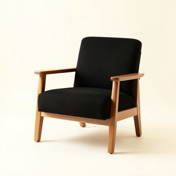 Moss Branch Upholstered Armchair - Black (synthetic illustration; no displayed measurements)