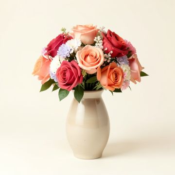 Rose Floral Arrangements And Centerpieces In Vase (synthetic illustration; no displayed measurements)