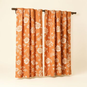 Japanese Floral Room Darkening Rod Pocket Curtain Panels (synthetic illustration; no displayed measurements)