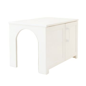 Olive Bluff Empty Furniture-Style Litter Enclosure - White