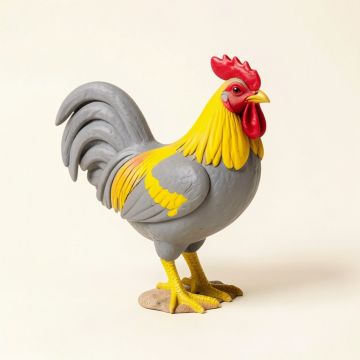 Andaz Resin Fancy Rooster Figurine (synthetic illustration; no displayed measurements)