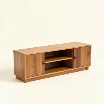 Solid Wood Tv Stand For Tvs Up To 85 '' (synthetic illustration; no displayed measurements)