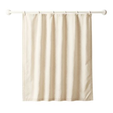 Olive Brook Shower Curtain Hanging Flat From A Plain Rod - Ivory