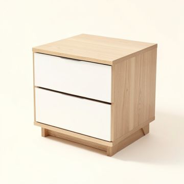 Kachazun 1 - Drawer Nightstand In Light Brown/White (synthetic illustration; no displayed measurements)