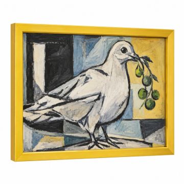 The Pigeon With Green Peas By Pablo Picasso Framed Painting Print
