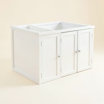 Alder Brook Empty Furniture-Style Litter Enclosure - White (synthetic illustration; no displayed measurements)