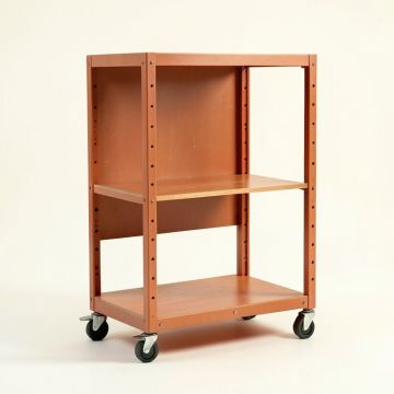 Harbor Crest Empty Rolling Workshop Cart - Terracotta (synthetic illustration; no displayed measurements)