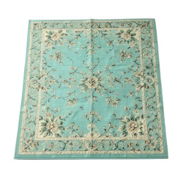Floral Turquoise Area Rug