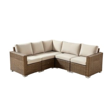 Don 3 Piece Rattan Sectional Seating Group With Cushions