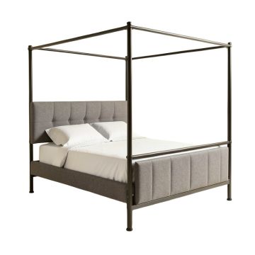 Avia Upholstered Low Profile Four Poster Bed