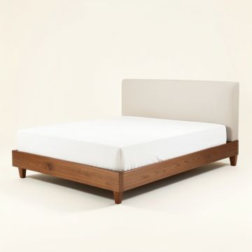 Frida Solid Wood And Upholstered Low Profile Standard Bed (synthetic illustration; no displayed measurements)