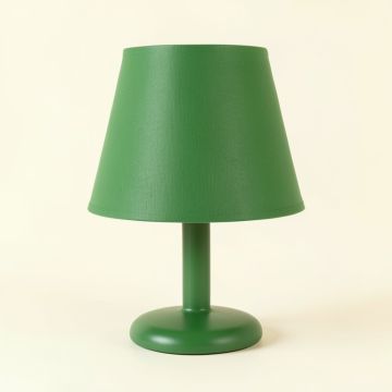 Linden Brook Table Lamp With A Plain Fabric Shade - Green (synthetic illustration; no displayed measurements)