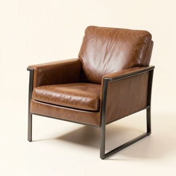 Korben 30 '' Wide Cowhide Lounge Chair (synthetic illustration; no displayed measurements)