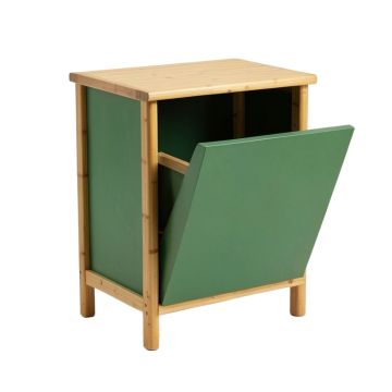 Sage Canyon Freestanding Pull-Out Hamper Cabinet - Green