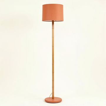 Aspen Dale Floor Lamp With A Plain Fabric Shade - Terracotta (synthetic illustration; no displayed measurements)