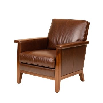 Maley 24.5 '' Wide Top Grain Leather Armchair (synthetic illustration; no displayed measurements)