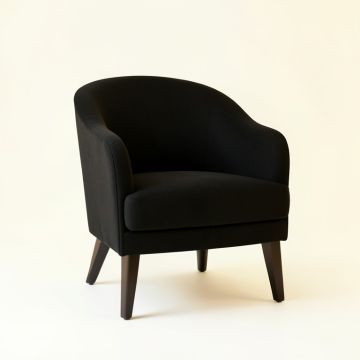 Flint Field Upholstered Armchair - Black (synthetic illustration; no displayed measurements)