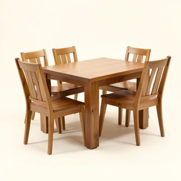 Alyssaann Butterfly Leaf Rubberwood Solid Wood Dining Set (synthetic illustration; no displayed measurements)