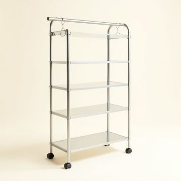 Burksiii 46 '' Freestanding Clothes Organizer Rack With Shelves And Hanging Rods (synthetic illustration; no displayed measurements)