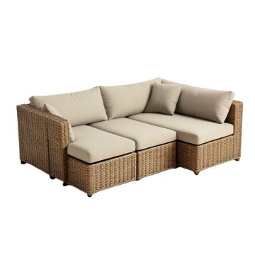 Bettino 5 Piece Patio Sectional With Cushion