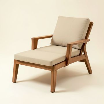 Santos Patio Chair With Cushions And Ottoman (synthetic illustration; no displayed measurements)