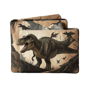 Dinosaur Dangerous Dinosaur Tears Up The Paper Wall Image Scary Break Scenery Duvet Cover Set