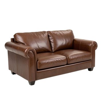 Murrieta 51 '' Genuine Leather Tuxedo Arm Loveseat