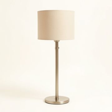 Cliff Canyon Floor Lamp With A Plain Fabric Shade - Beige (synthetic illustration; no displayed measurements)
