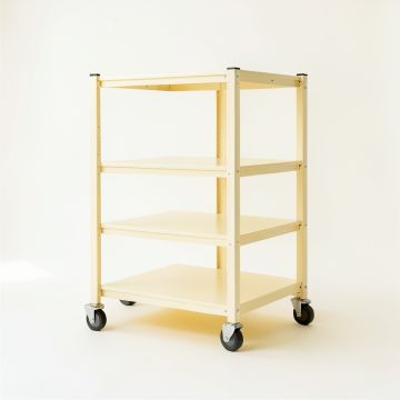 Elm Brook Empty Rolling Workshop Cart - Ivory (synthetic illustration; no displayed measurements)