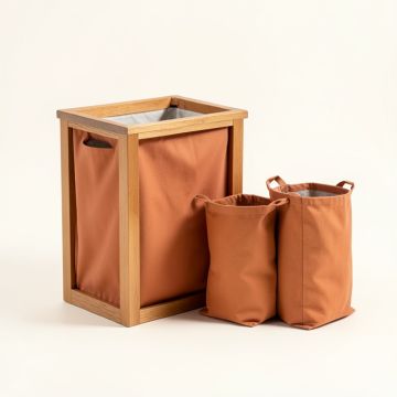 Pine Dale Laundry Sorting Station With Plain Removable Bags - Terracotta (synthetic illustration; no displayed measurements)